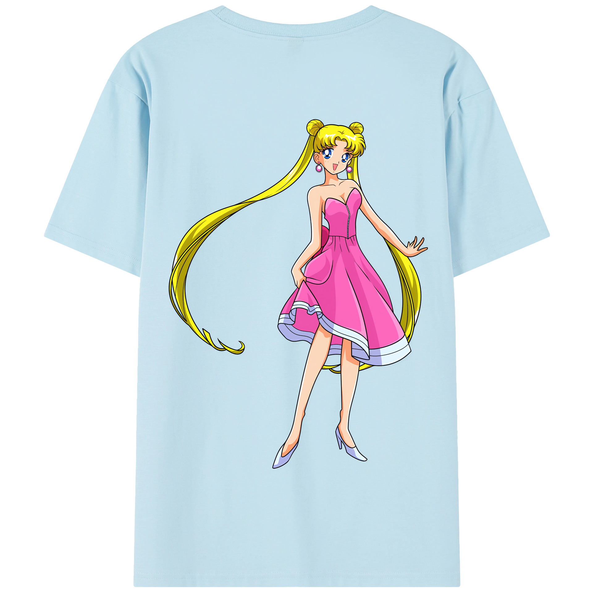 （画像用） 美少女戦士セーラームーン 愛野 美奈子 あいの みなこ Sailor Moon Aino Minako 綿100％半袖Tシャツ（背面プリント）